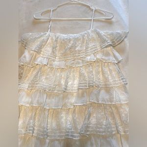 Zara White Layered Lace Dress